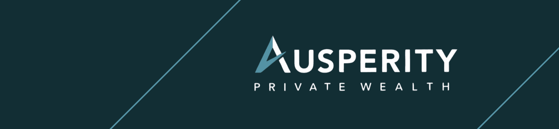 Dark blue banner with the text